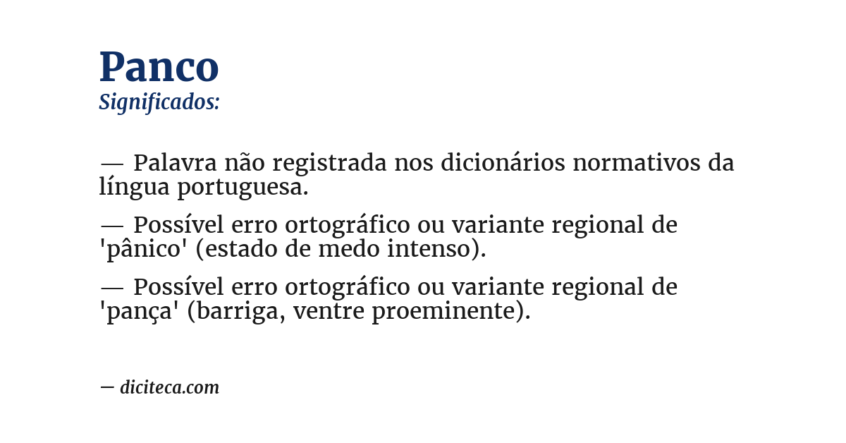 Significado de panco