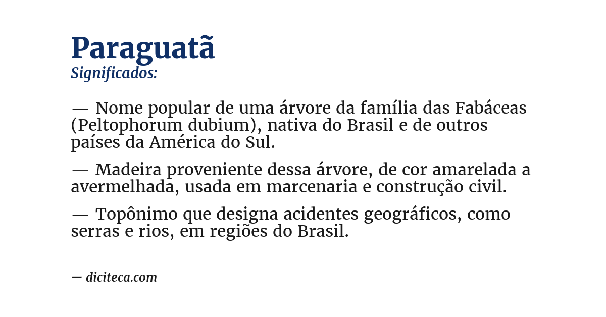 Significado de paraguatã
