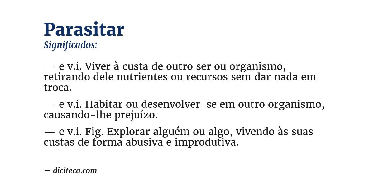 Significado de parasitar