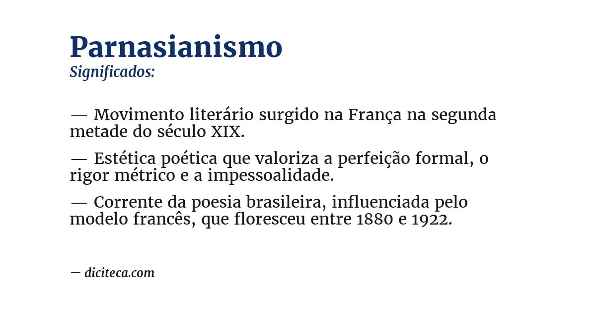 Significado de parnasianismo
