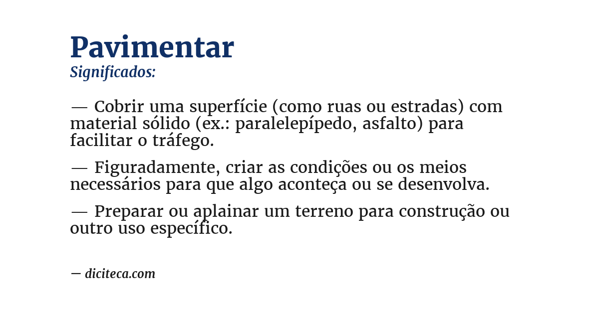 Significado de pavimentar