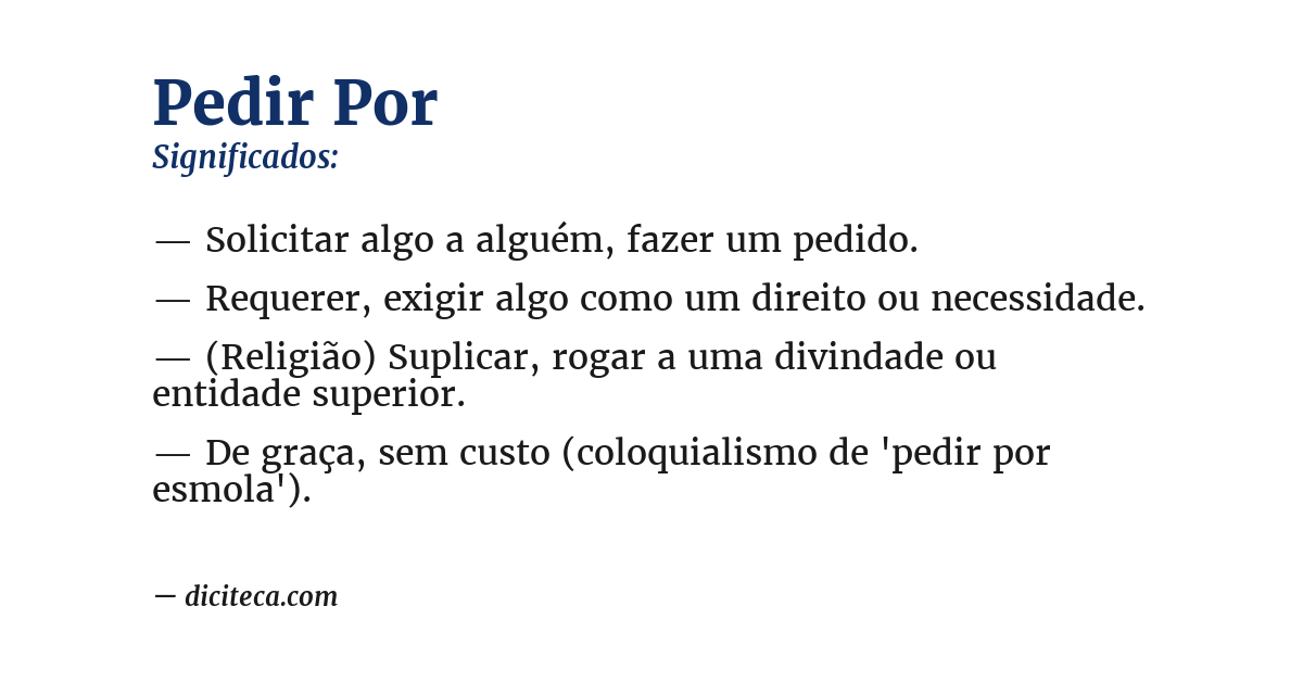 Significado de pedir por