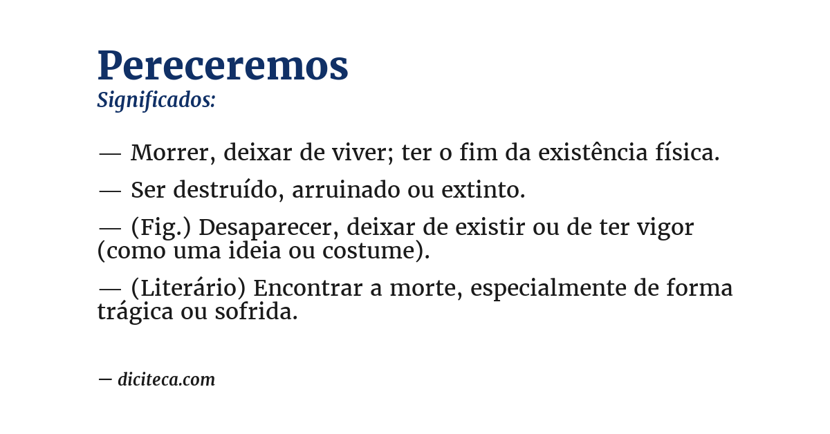 Significado de pereceremos