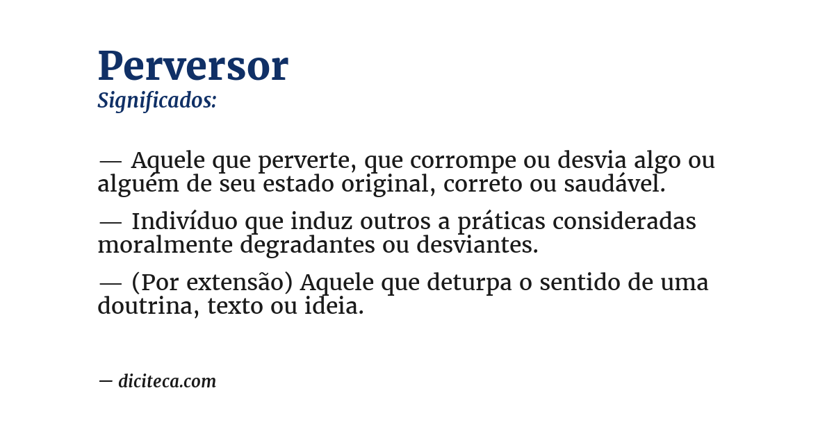 Significado de perversor