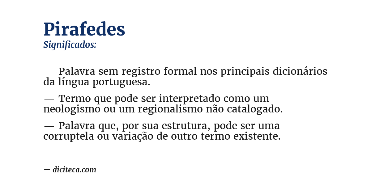 Significado de pirafedes