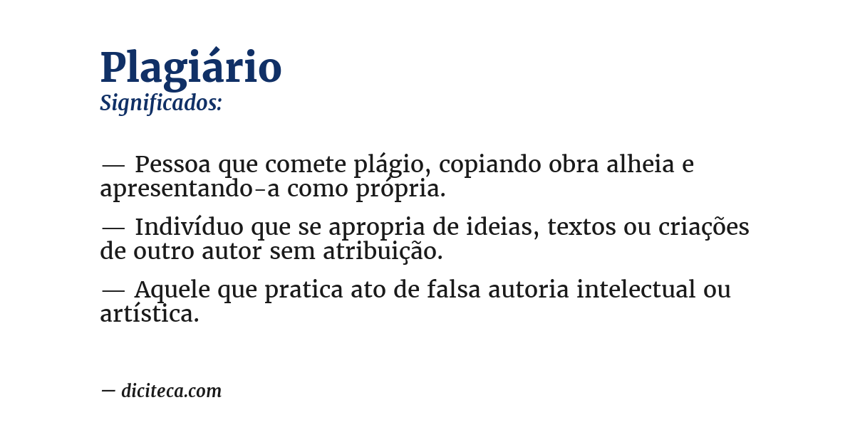 Significado de plagiário