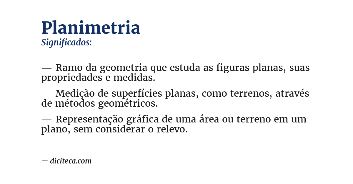 Significado de planimetria