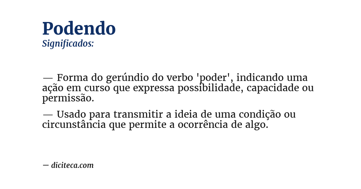 Significado de podendo