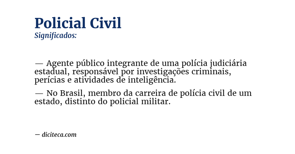 Significado de policial civil