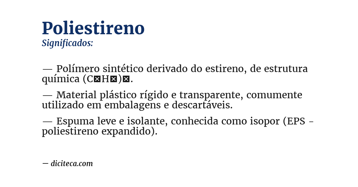 Significado de poliestireno