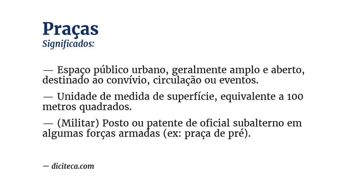 Significado de praças