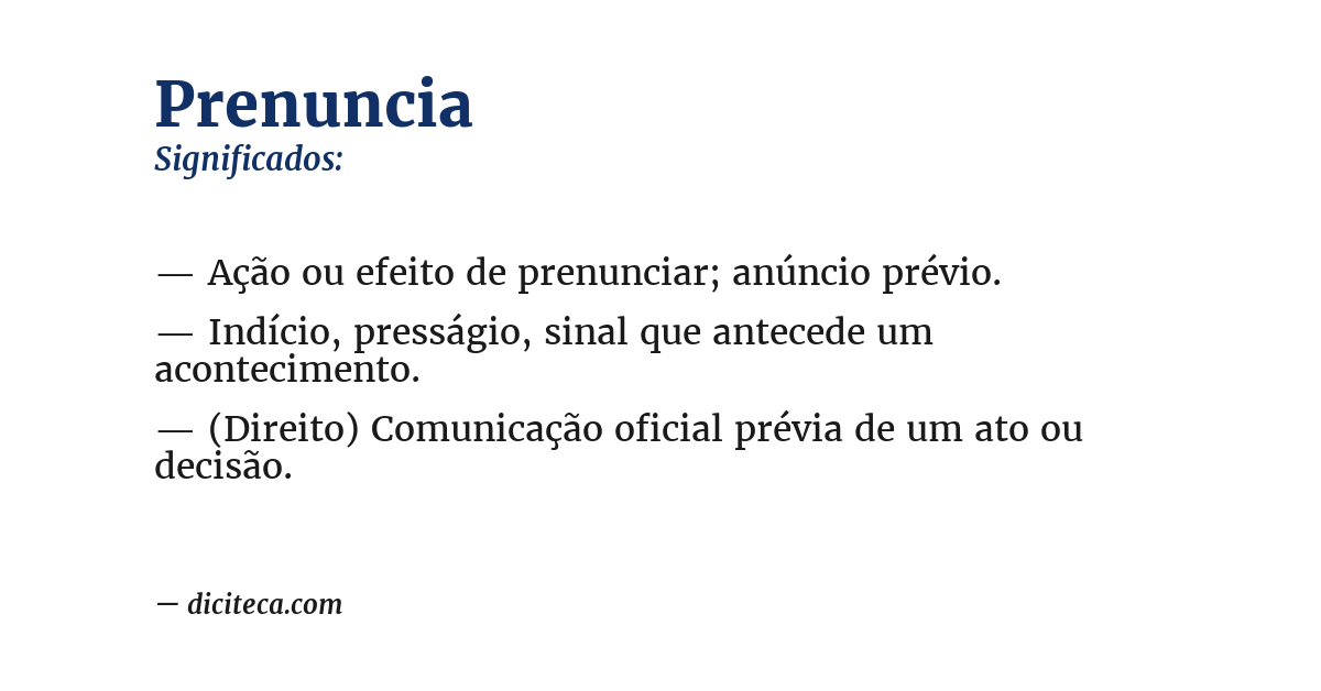 Significado de prenuncia