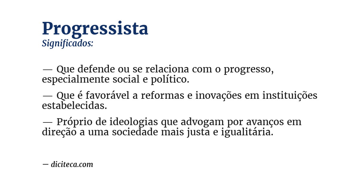 Significado de progressista