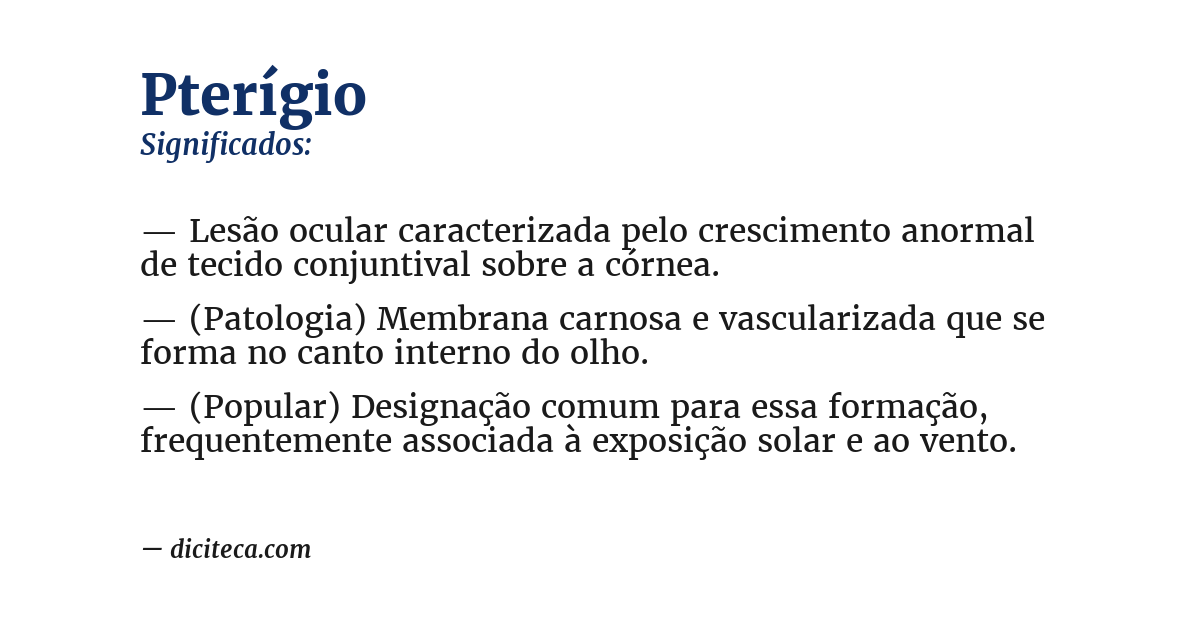 Significado de pterígio