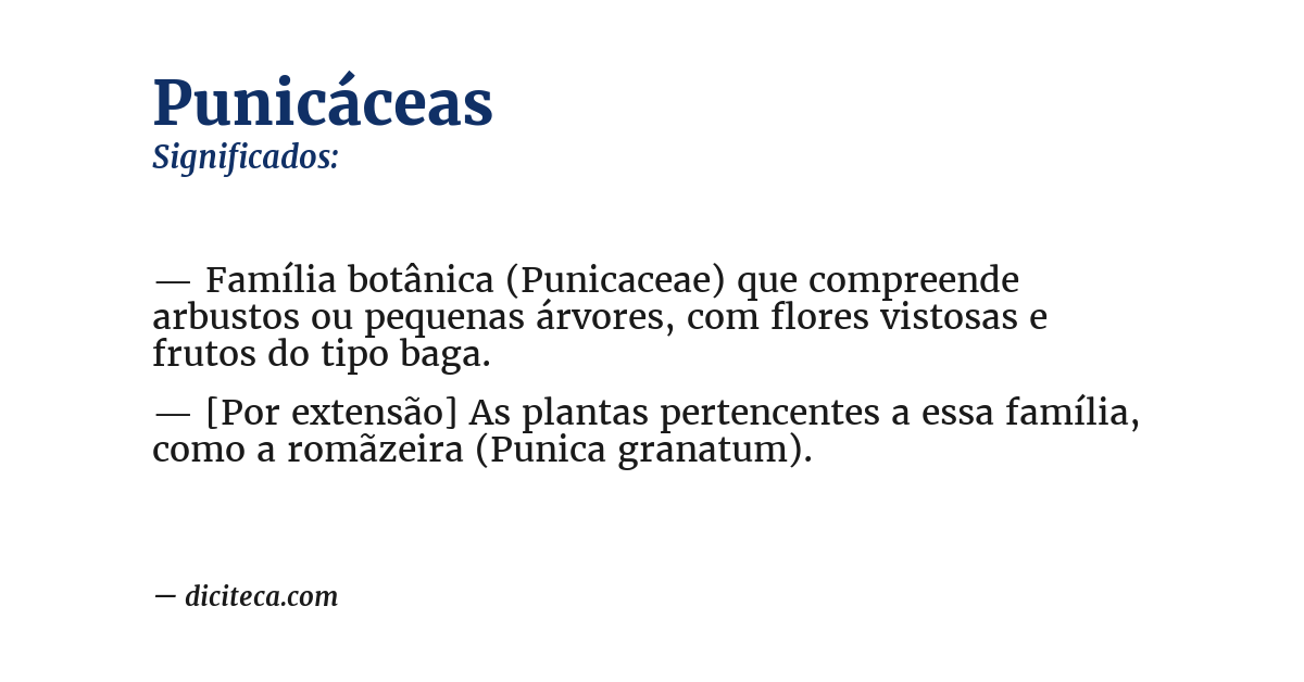Significado de punicáceas