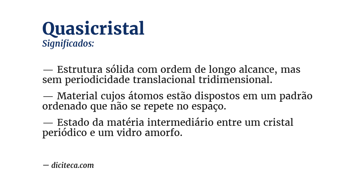 Significado de quasicristal