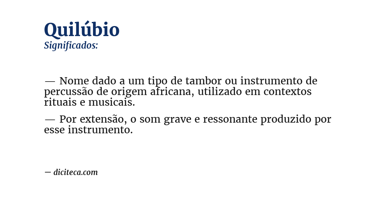 Significado de quilúbio