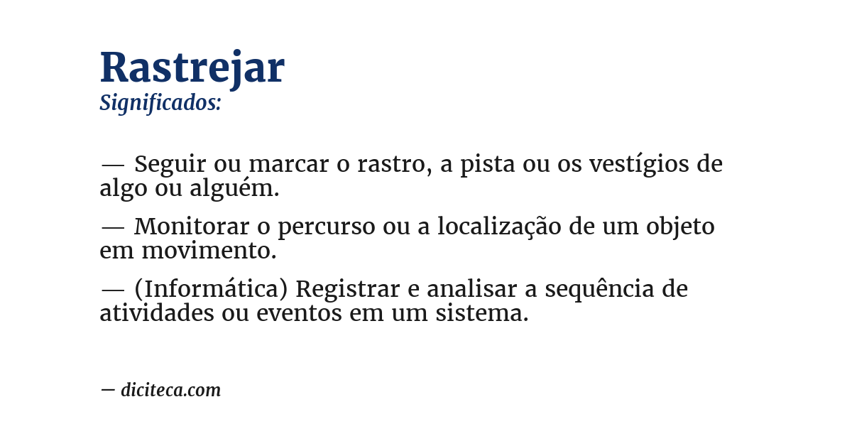 Significado de rastrejar