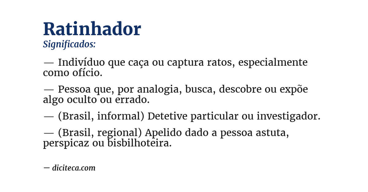 Significado de ratinhador