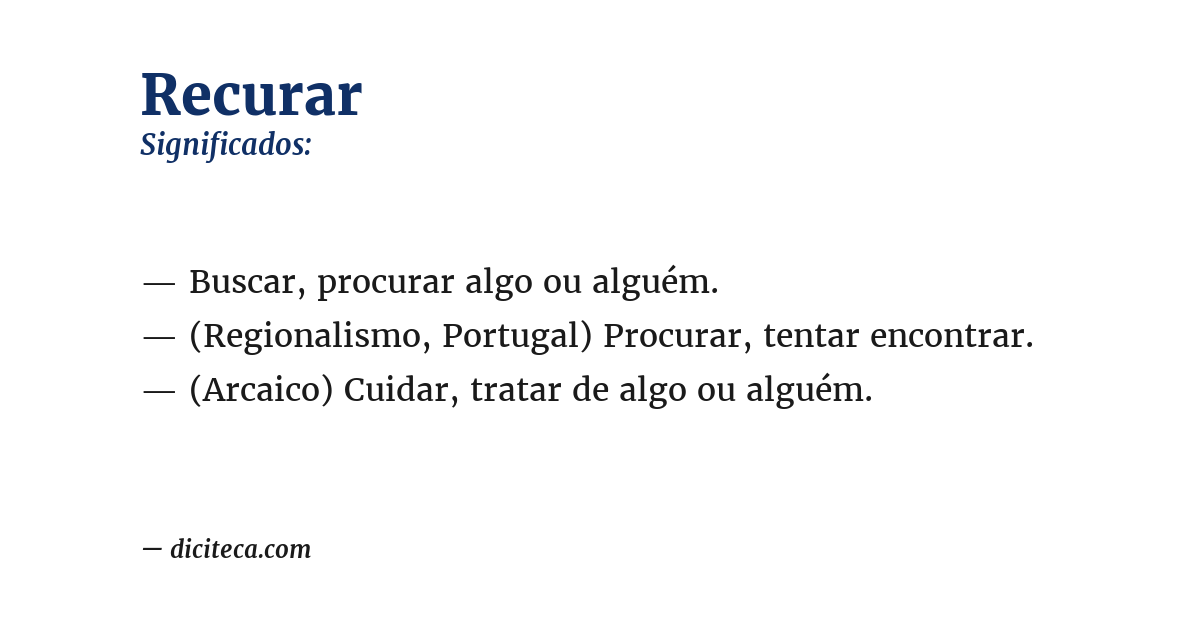 Significado de recurar