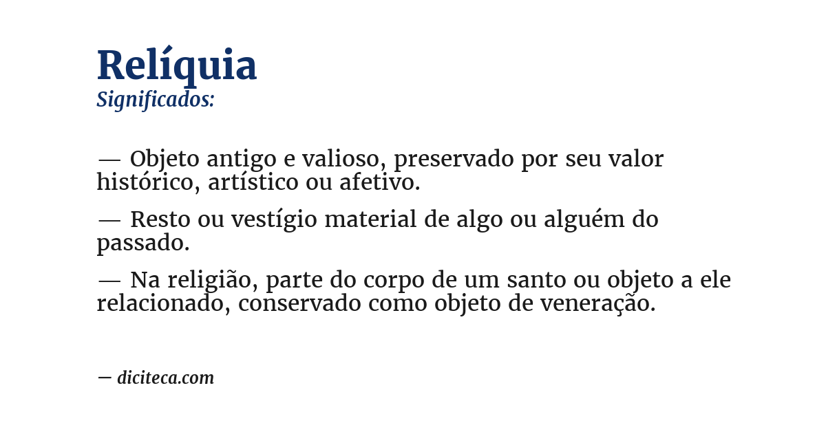 Significado de relíquia