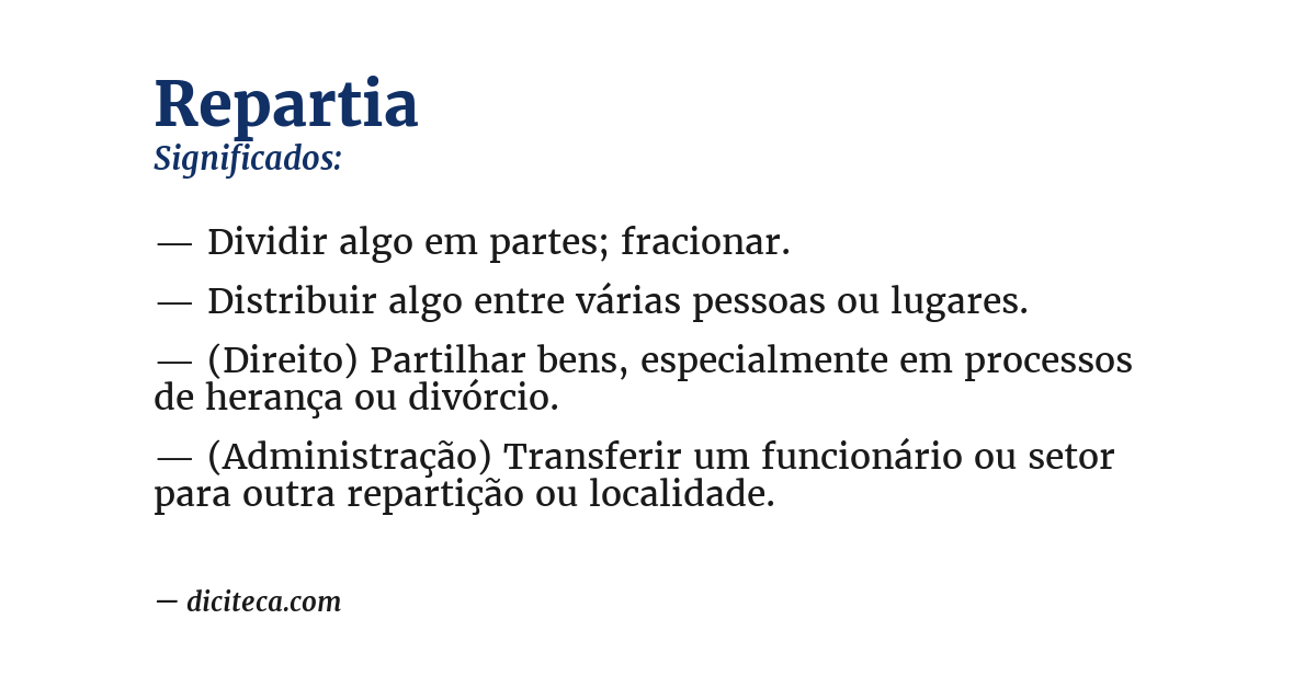 Significado de repartia