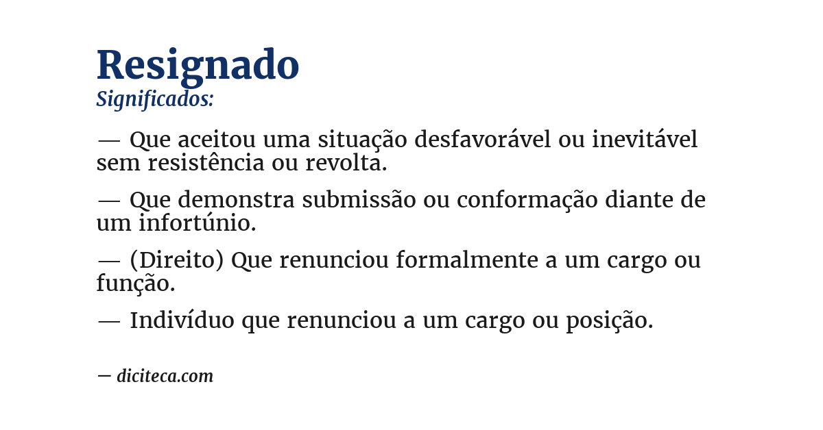 Significado de resignado