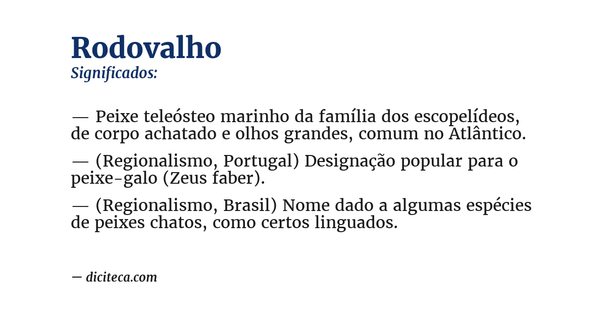 Significado de rodovalho