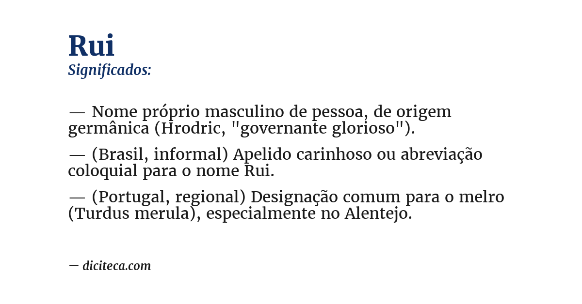Significado de rui