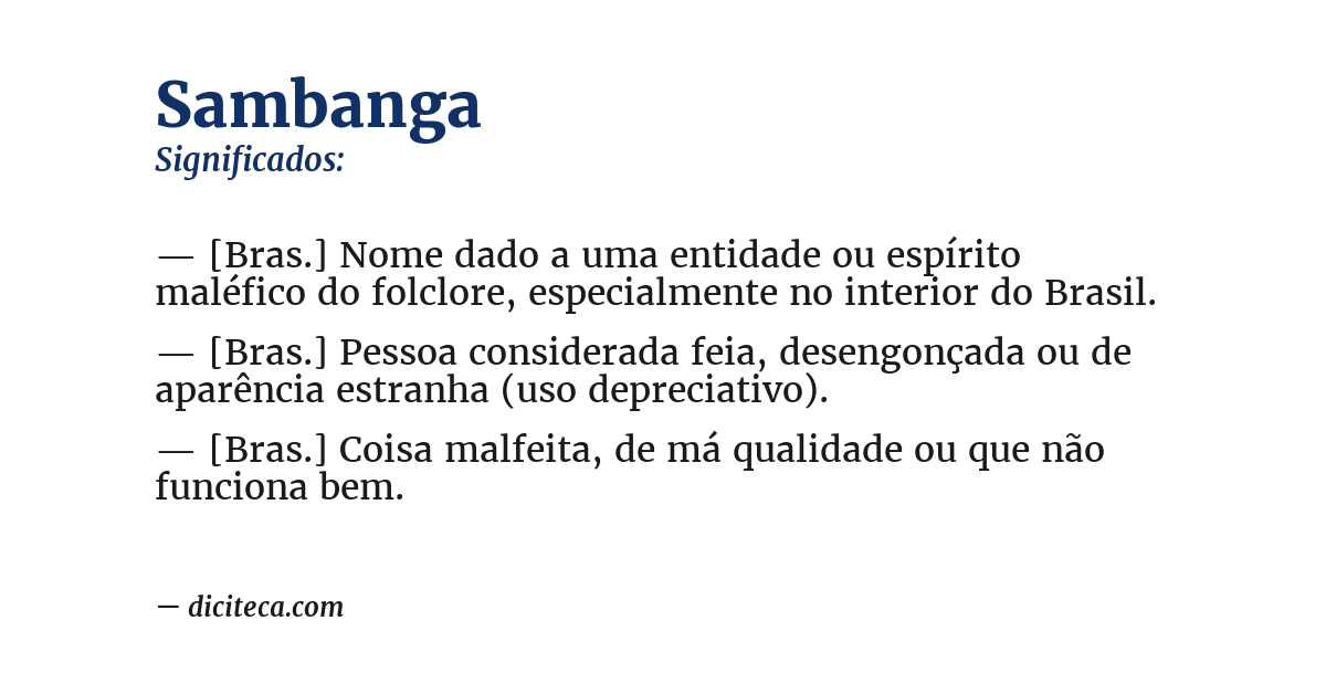 Significado de sambanga