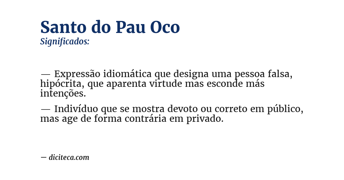 Significado de santo do pau oco