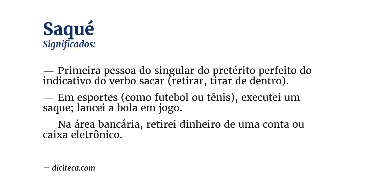 Significado de saqué