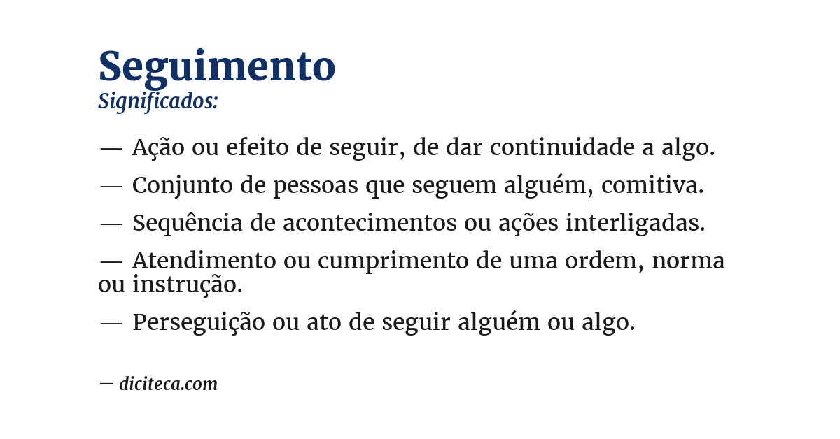 Significado de seguimento