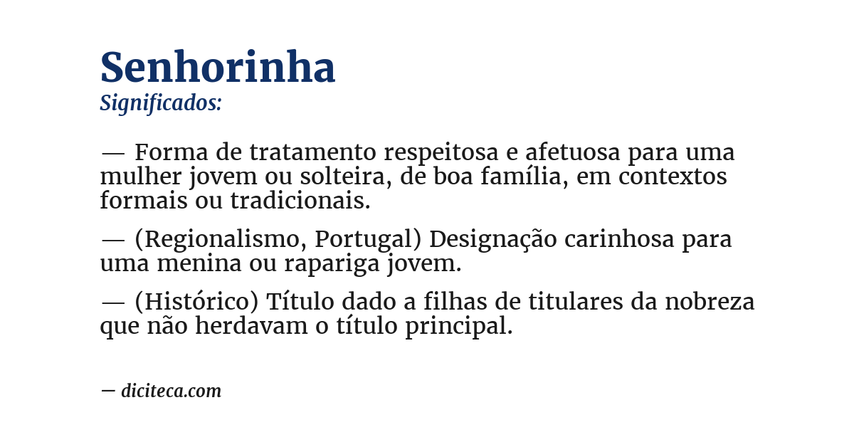 Significado de senhorinha