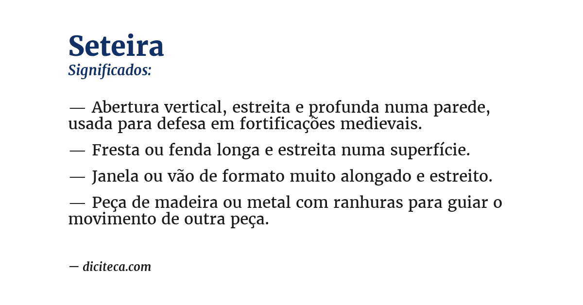 Significado de seteira