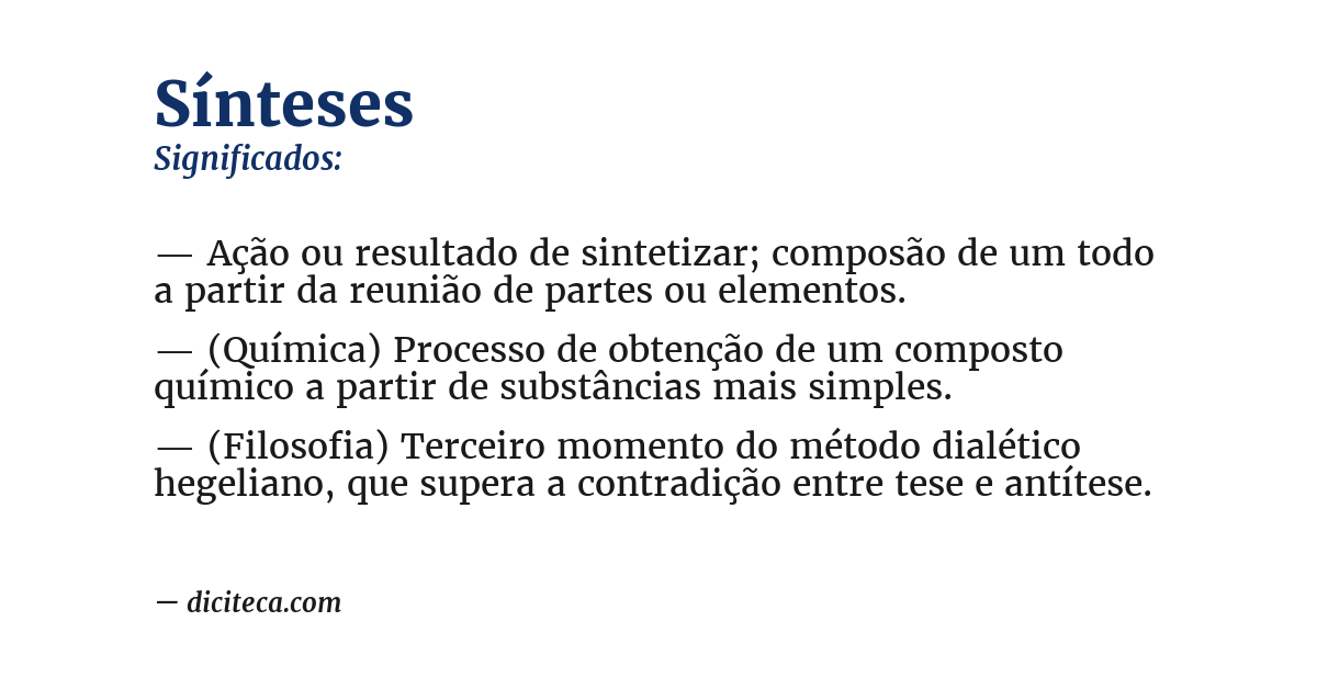 Significado de sínteses