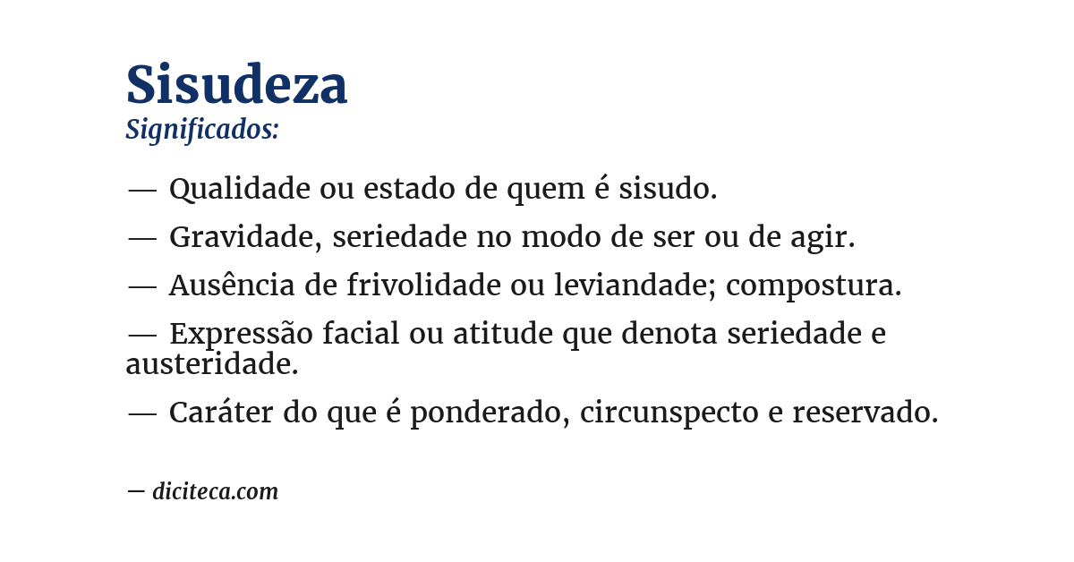 Significado de sisudeza