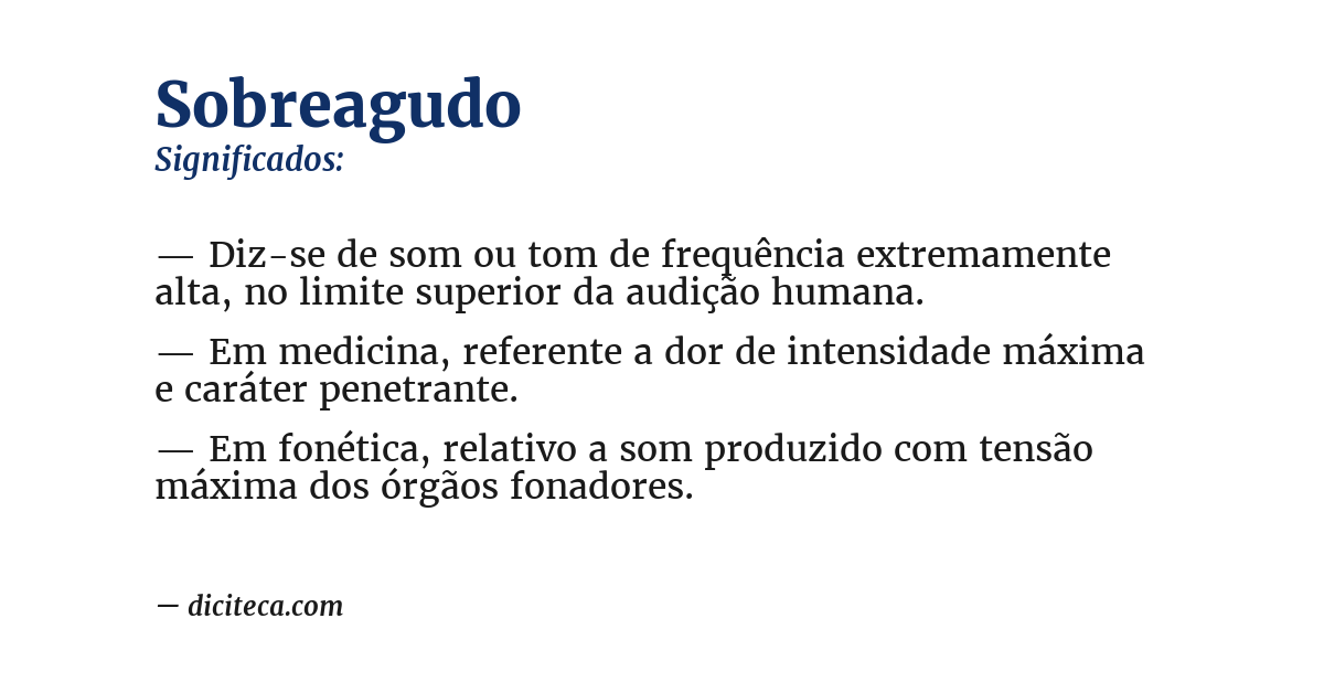 Significado de sobreagudo