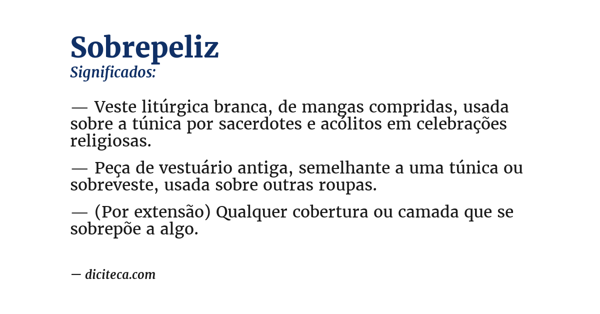 Significado de sobrepeliz