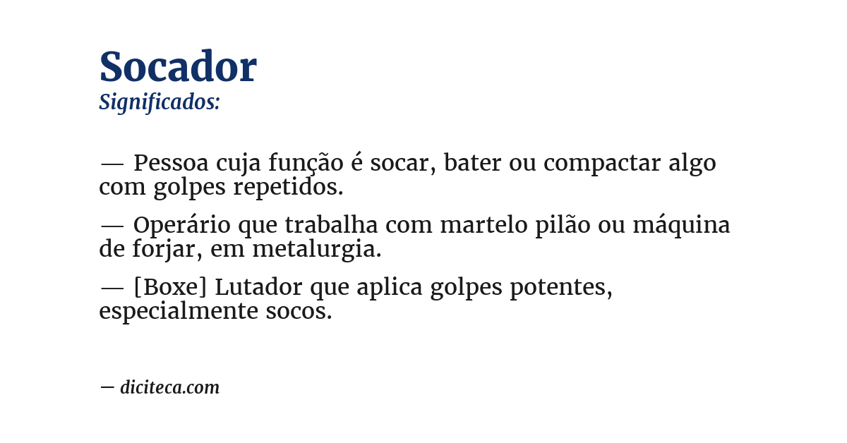 Significado de socador