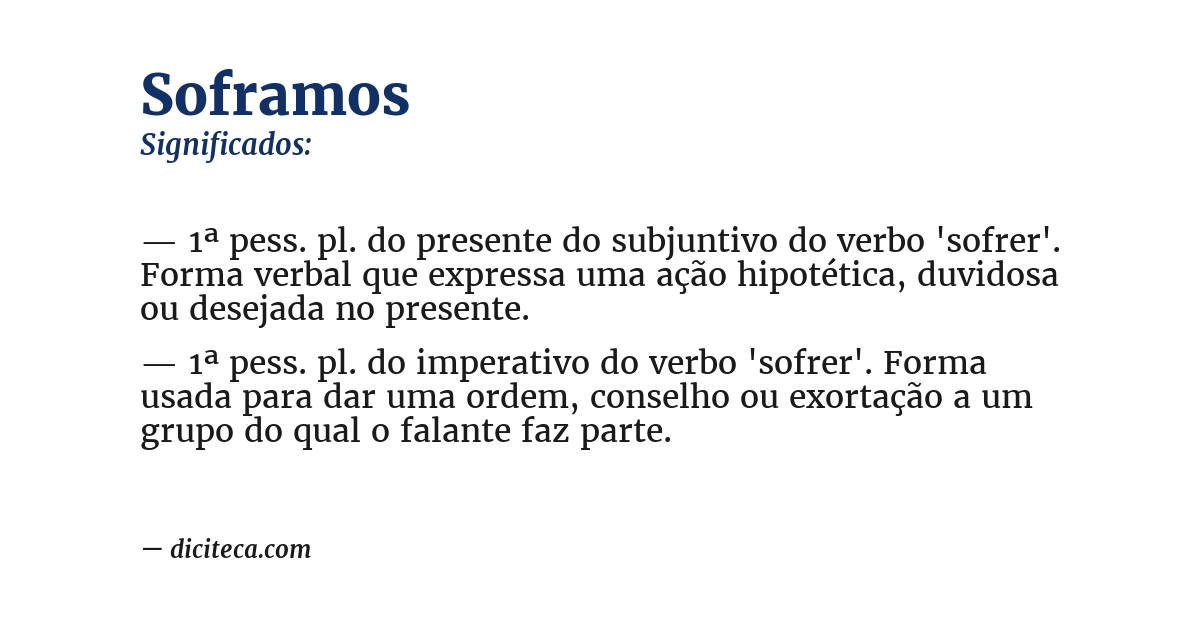 Significado de soframos