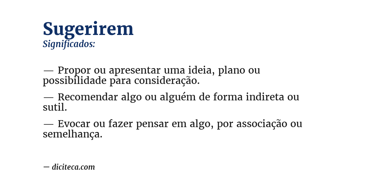 Significado de sugerirem