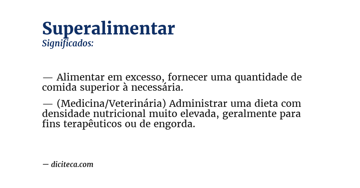 Significado de superalimentar
