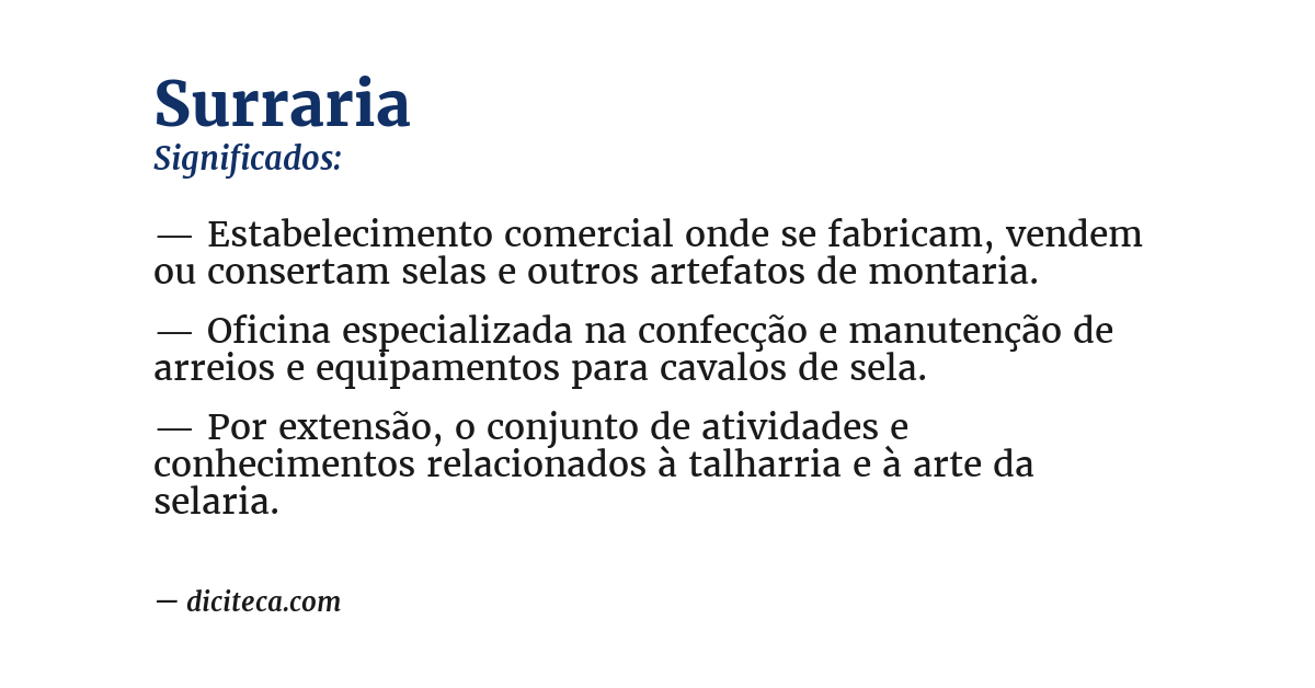 Significado de surraria