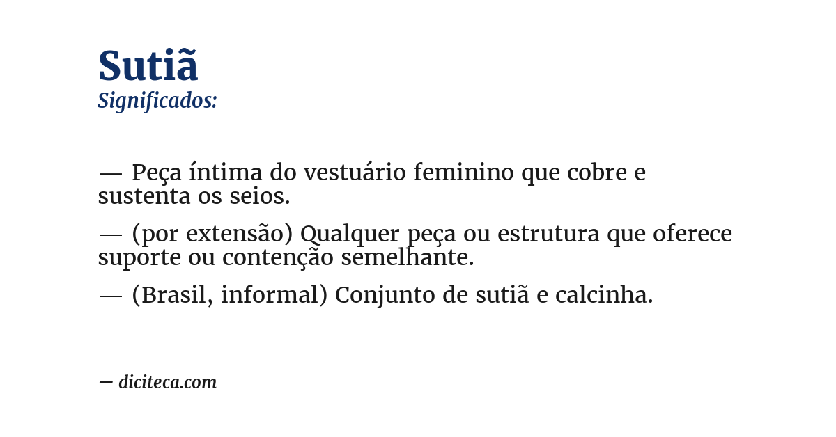 Significado de sutiã