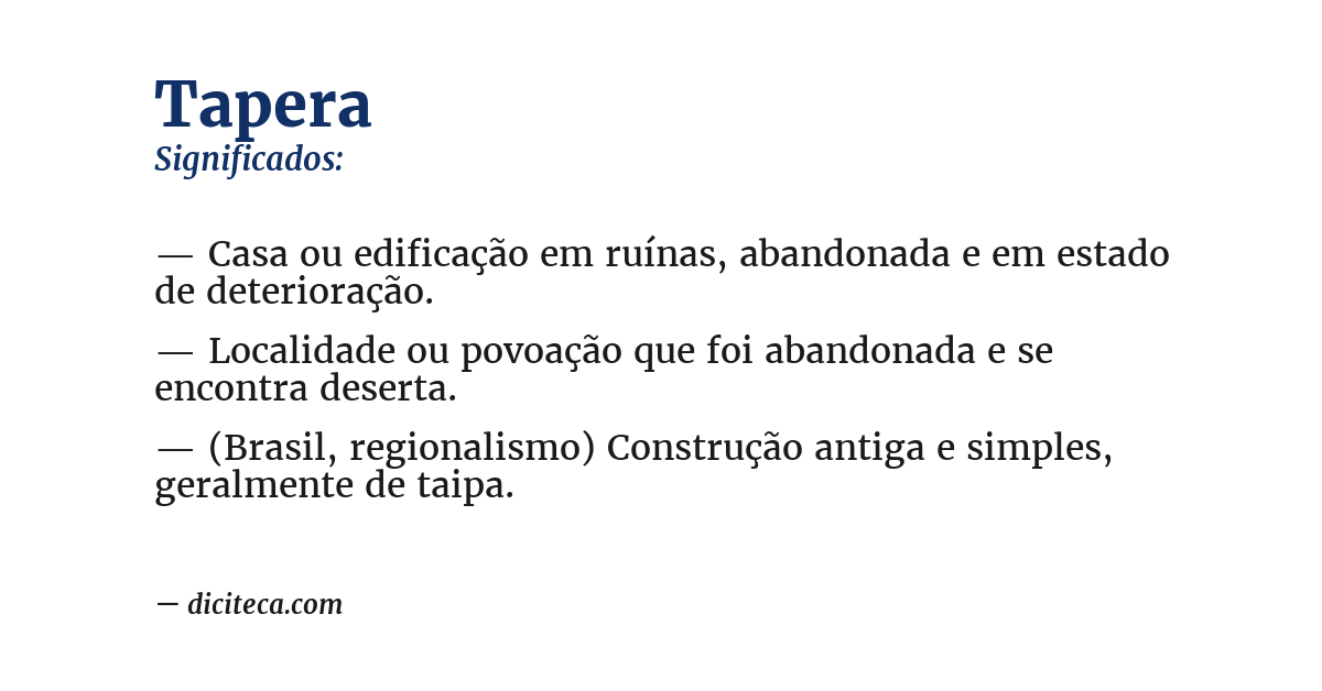 Significado de tapera