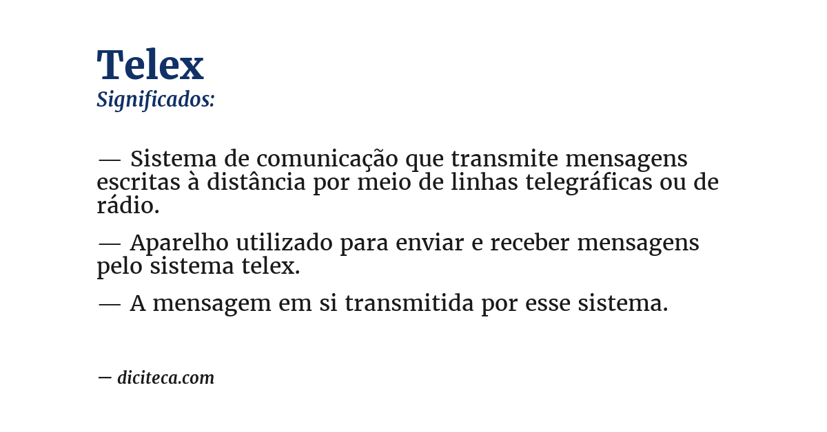 Significado de telex