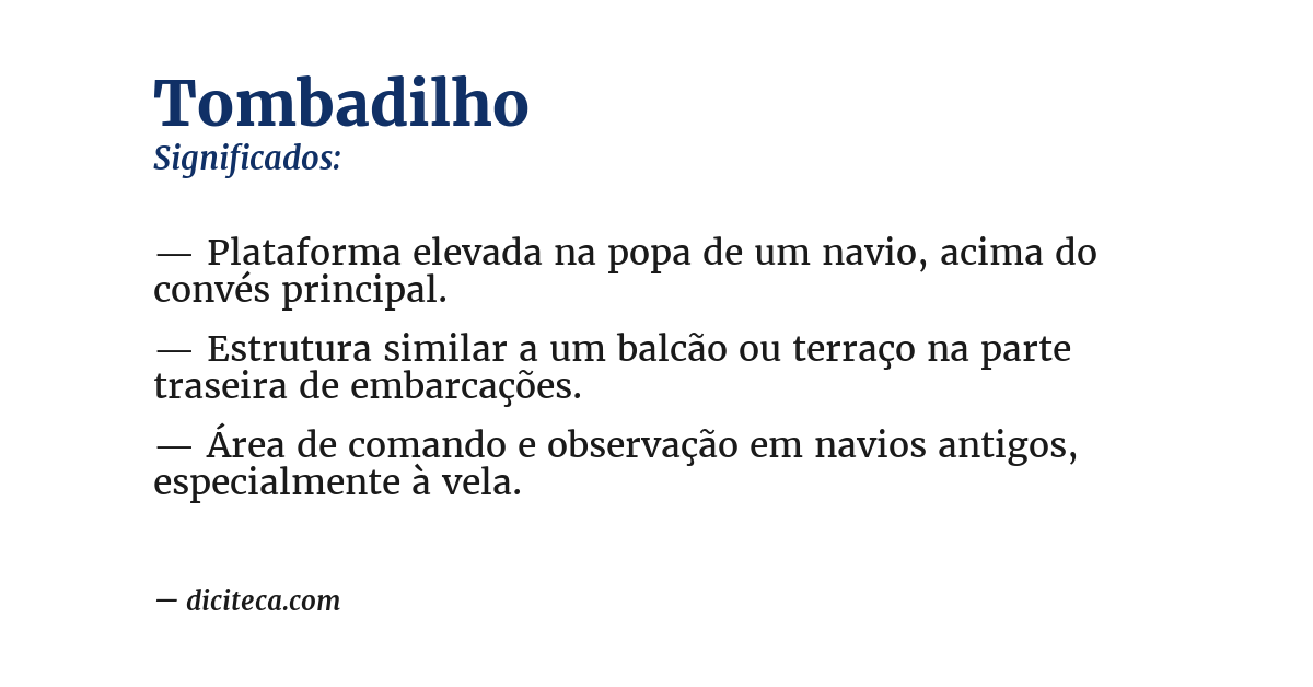 Significado de tombadilho