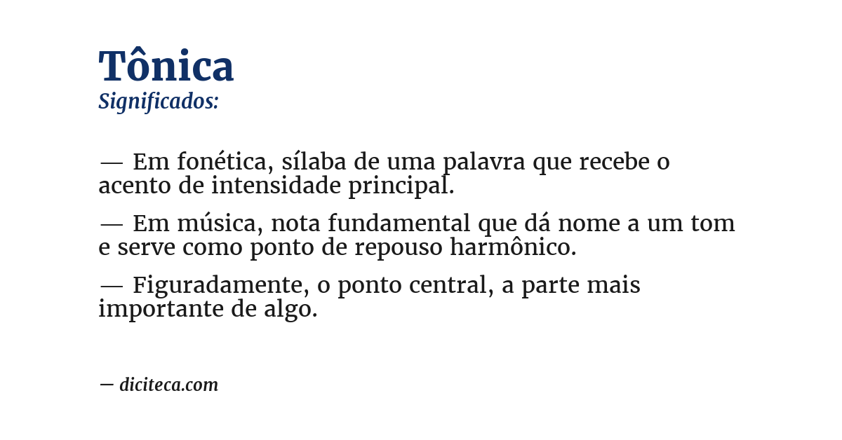 Significado de tônica