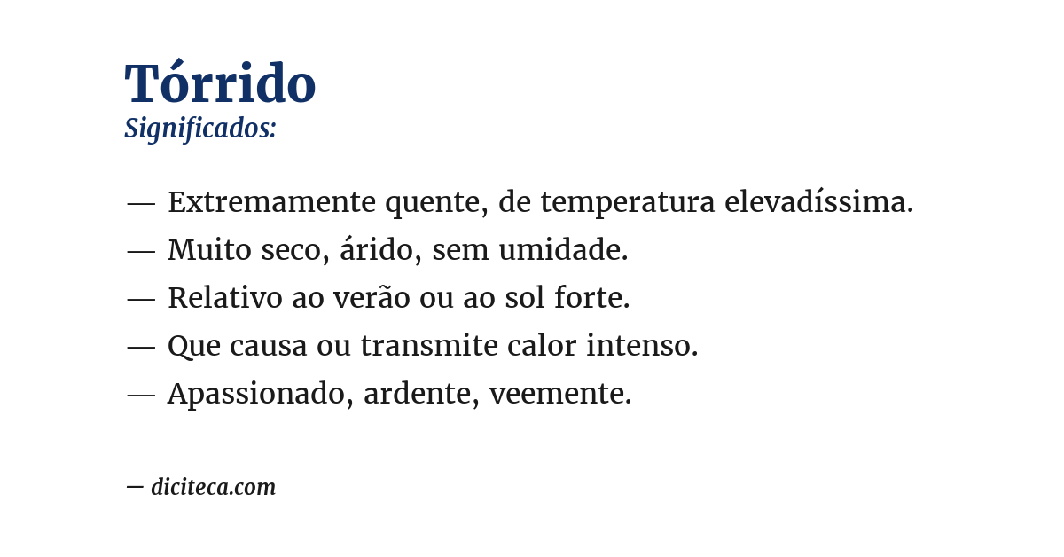 Significado de tórrido
